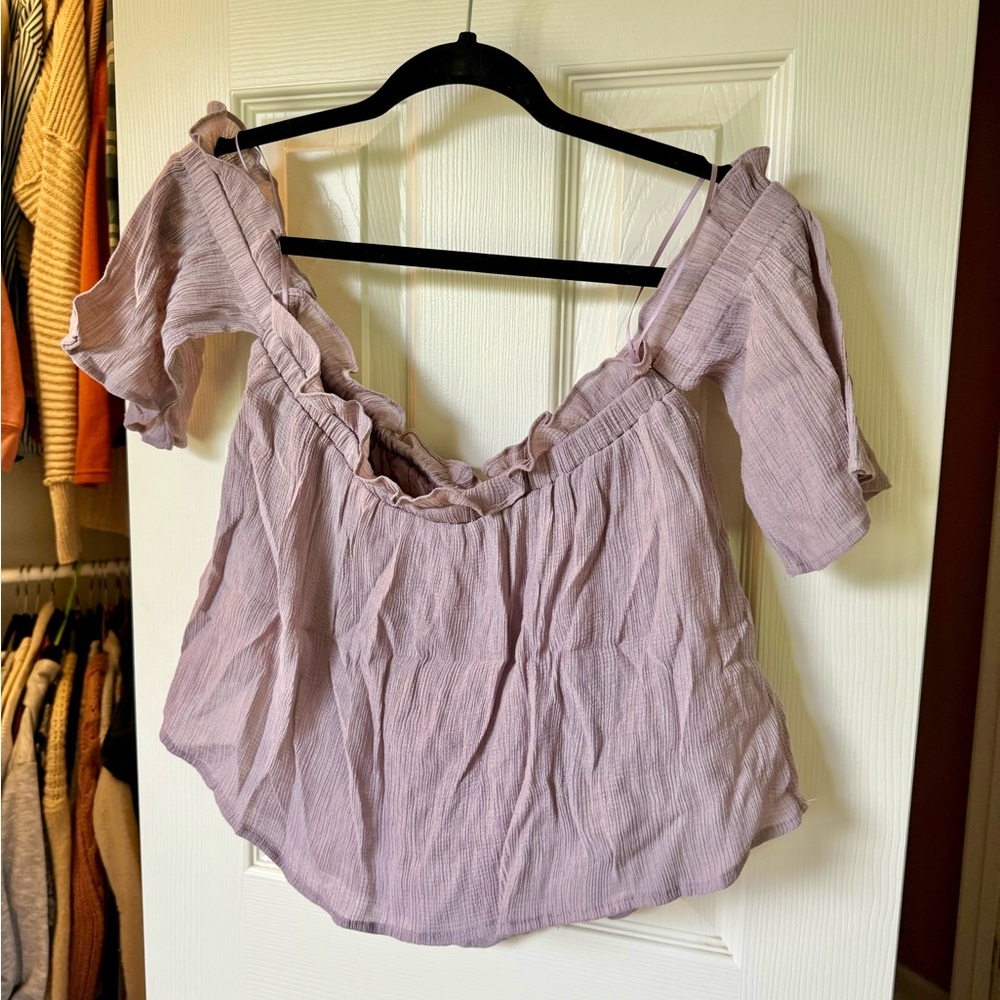 Bluivy Lavendar Off the Shoulder Shorts Set